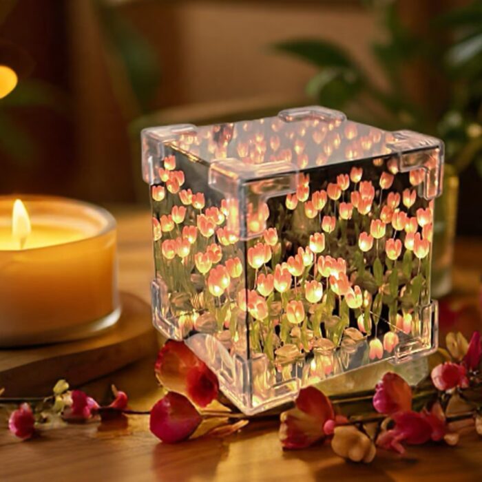 Lampă LED decorativă cu flori infinite - imagine 4