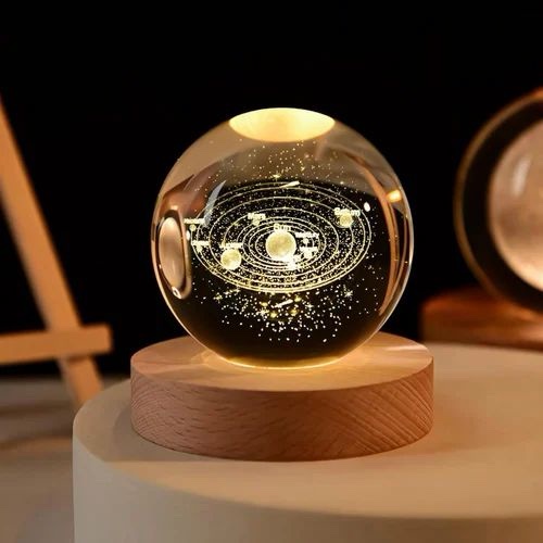 Glob de cristal 3D cu sistemul solar