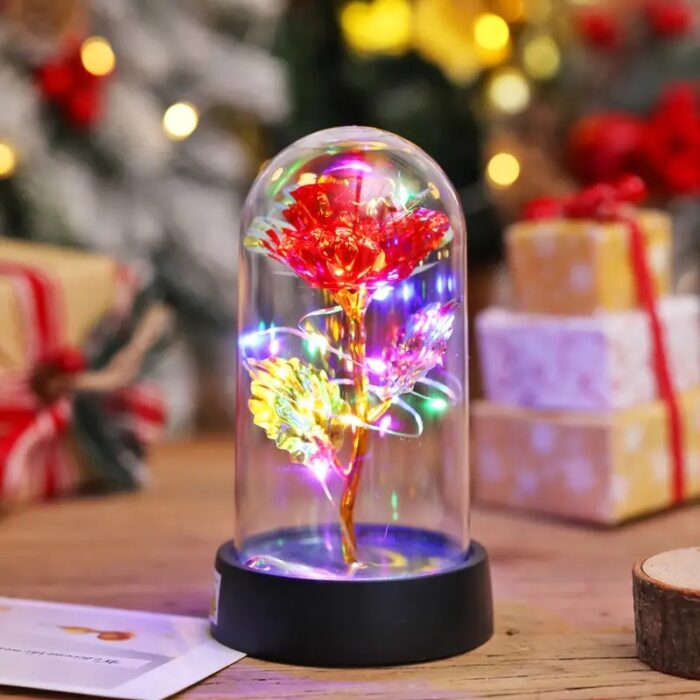 Trandafir Înflorit în Cupolă cu LED - imagine 4