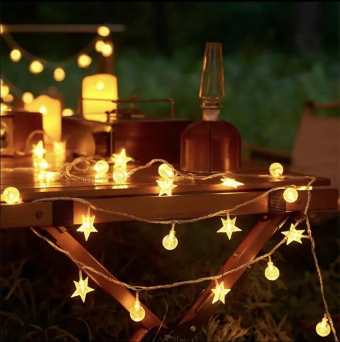 Ghirlandă luminoasă decorativă cu stele - imagine 2