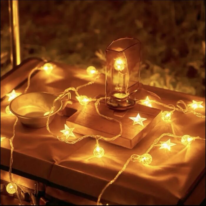 Ghirlandă luminoasă decorativă cu stele - imagine 5
