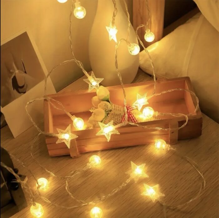 Ghirlandă luminoasă decorativă cu stele - imagine 6