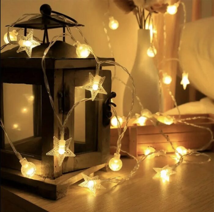Ghirlandă luminoasă decorativă cu stele - imagine 4