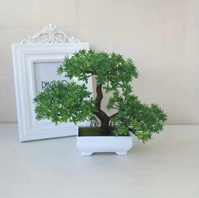 Bonsai decorativ artificial în ghiveci alb 1+1 GRATIS - imagine 7