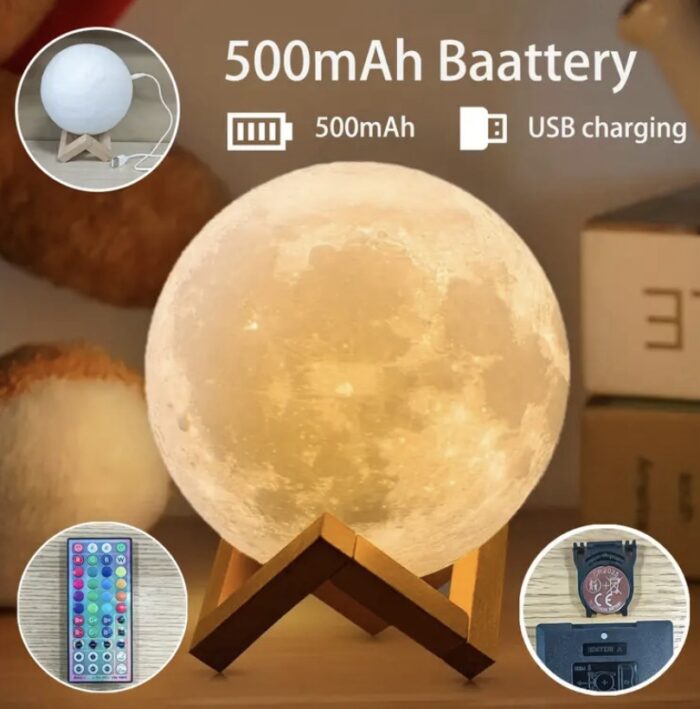 Lampă Lună 3D cu Telecomandă - imagine 5