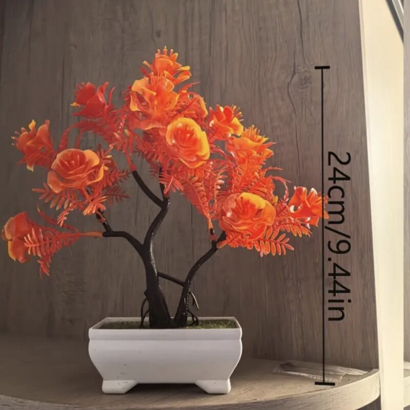 Bonsai Artificial cu Flori Portocalii